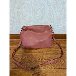 JOY SUSAN Faux Leather Crossbody Salmon Handbag Purse Zippered; Adjustable Strap